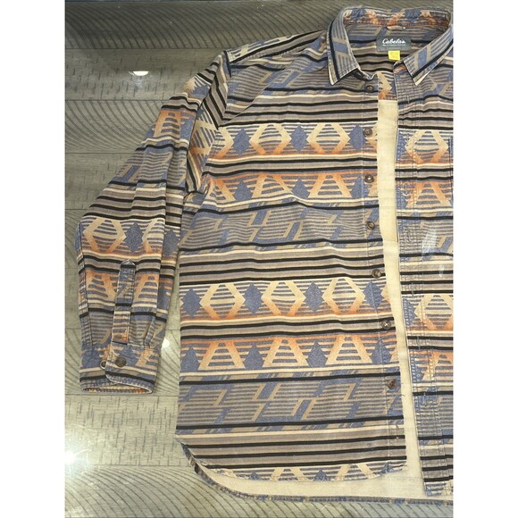 Cabela's Shirt Mens size 2XLT Chamois Button-up Deer Skin Soft Aztec Print - Picture 3 of 7